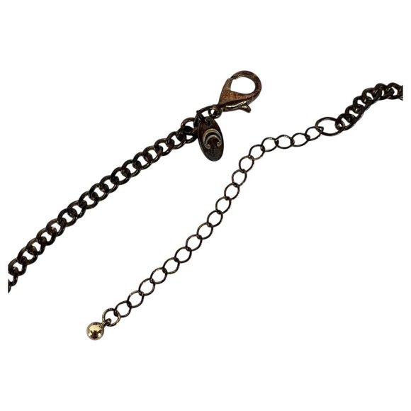 Sunburst Statement Necklace With Faceted Yellow Gem Accents Gold Tone Adj Chain - Picture 6 of 8